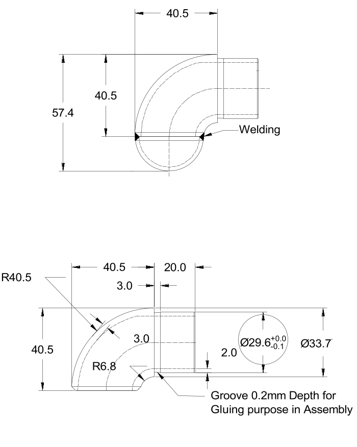 Endstück rund für Rohr 33,7 x 2,0 mm