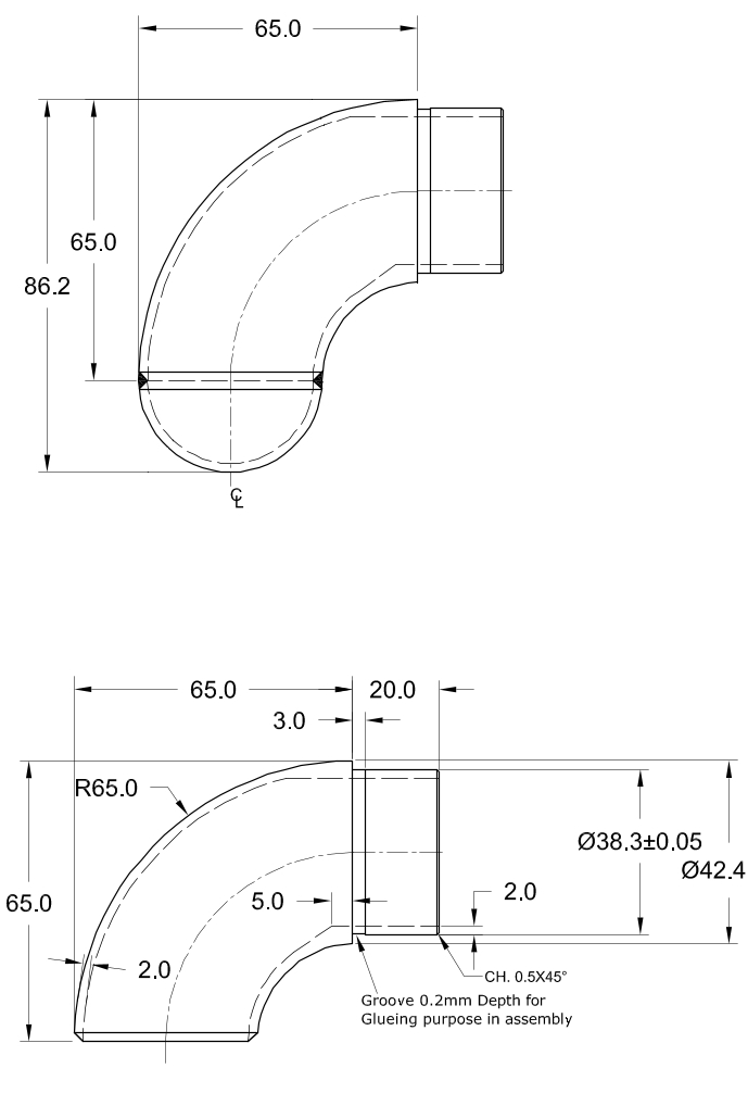 Endstück rund kurze Version