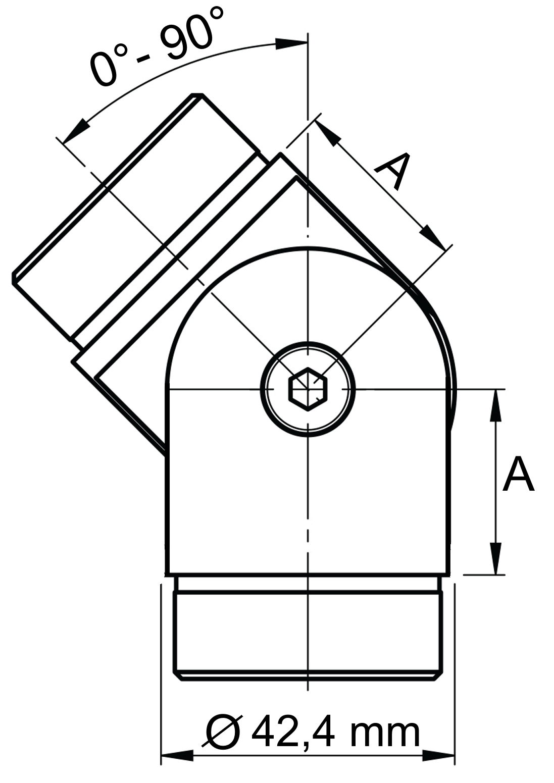 Gelenkverbinder für Rohr 42,4 mm
