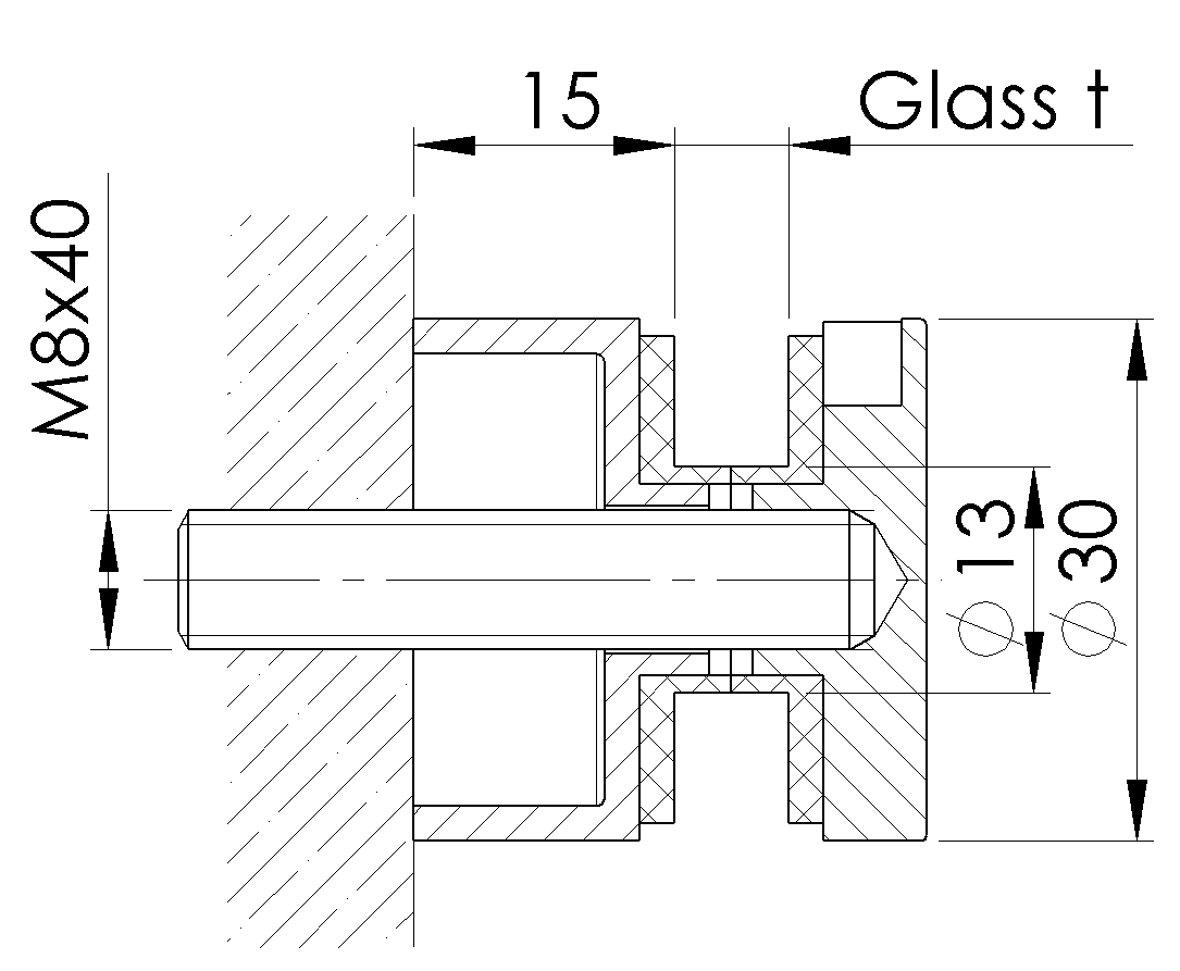 Punkthalter für Glas