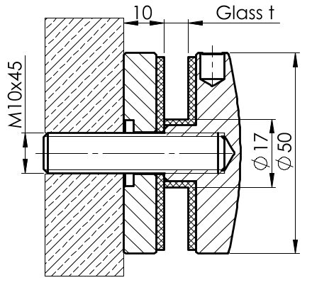 Punkthalter mit Durchmesser 50 mm
