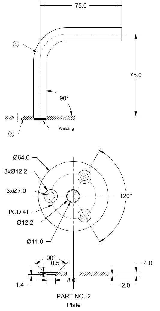 Handlaufhalter inklusive Rosette