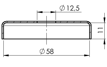 Edelstahlrosette 60 x 12 mm