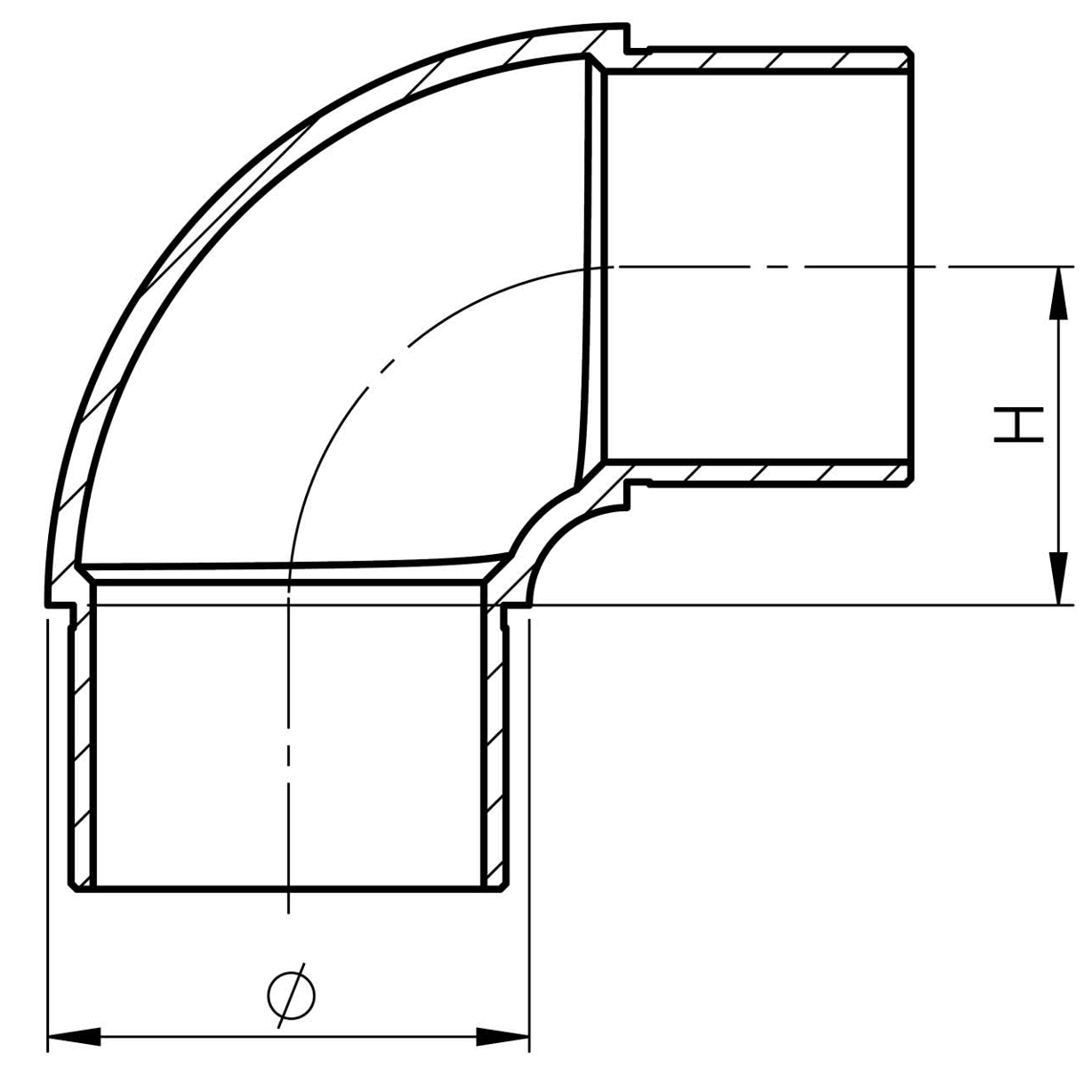 Edelstahl Rundbogen für Rohr 42,4 x 2,0 mm