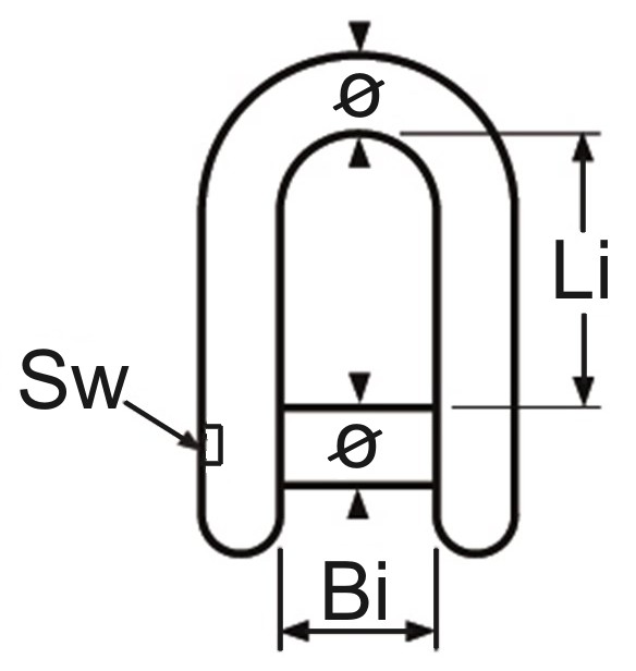 Edelstahlschäkel mit Innensechskant
