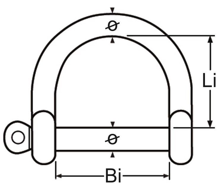 Edelstahlschäkel - weite Form