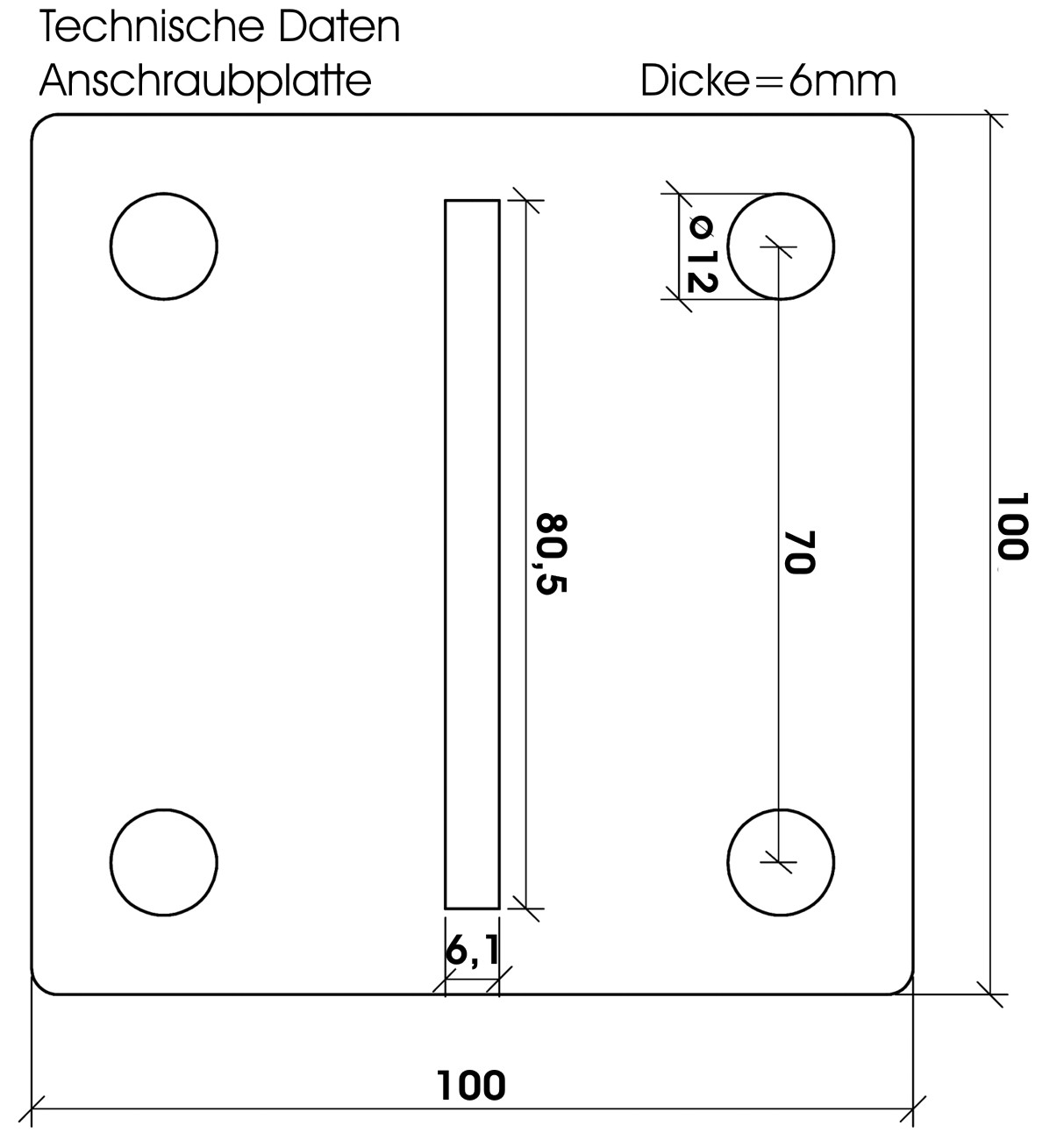 Wandplatte für Pfosten