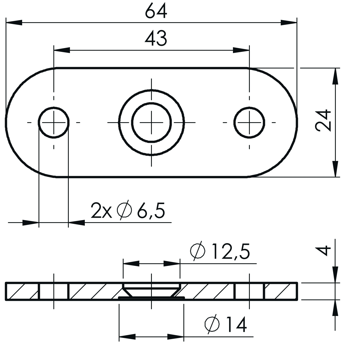 Trägerplatte in flacher Version